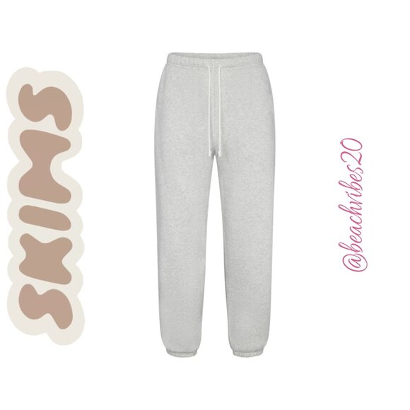 SKIMS Men's Fleece Lounge Tapered Jogger Light Heather Grey Medium NWT - Picture 6 of 11